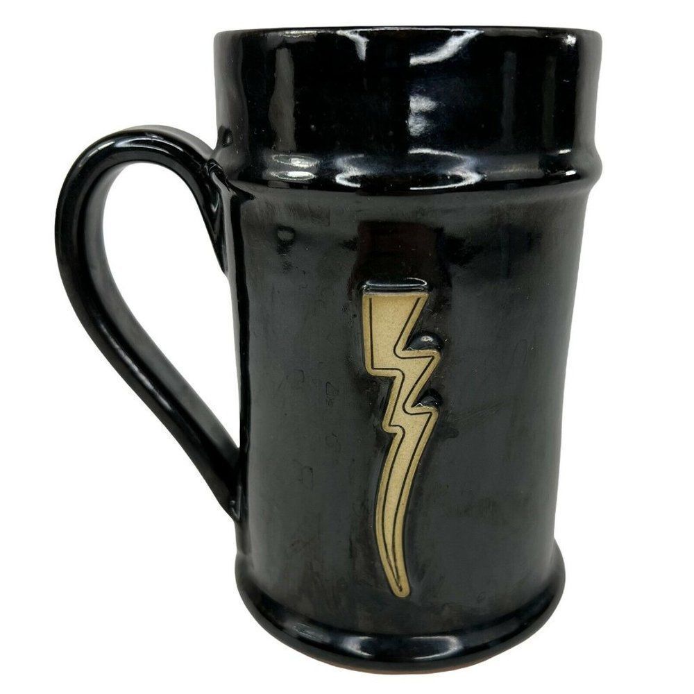 Sunset Hill Stoneware Harry Potter Lightening Bolt Handcrafted Black Mug
